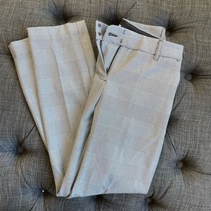 Grey Plaid Express Mid-Rise Columnist Ankle Print